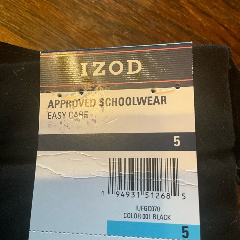 NWT IZOD Black Pants with Pink Trim